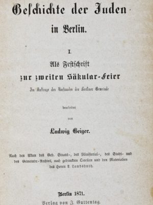 Geschichte der Juden in Berlin (History of the Jews in Berlin)
