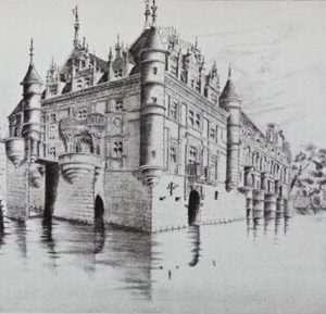 Fair Touraine: Stories and Legends of the Loire by Margeret Aulton. Illustrated with Ninety Facsimile Reproductions of Original Drawings & Copper-Plate Engravings by the author.