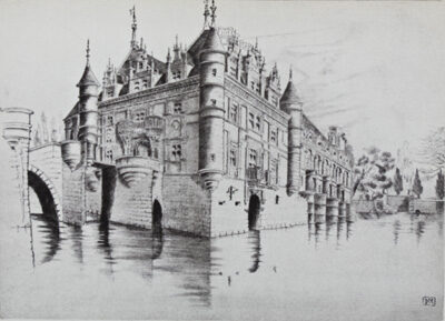 15408 Fair Touraine: Stories and Legends of the Loire by Margeret Aulton. Illustrated with Ninety Facsimile Reproductions of Original Drawings & Copper-Plate Engravings by the author.