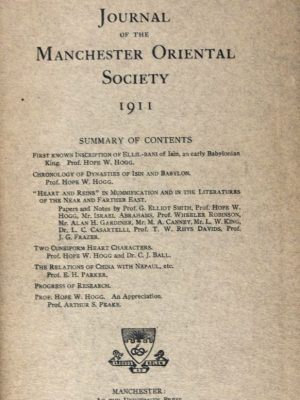 17215 Journal of the Manchester Oriental Society 1911