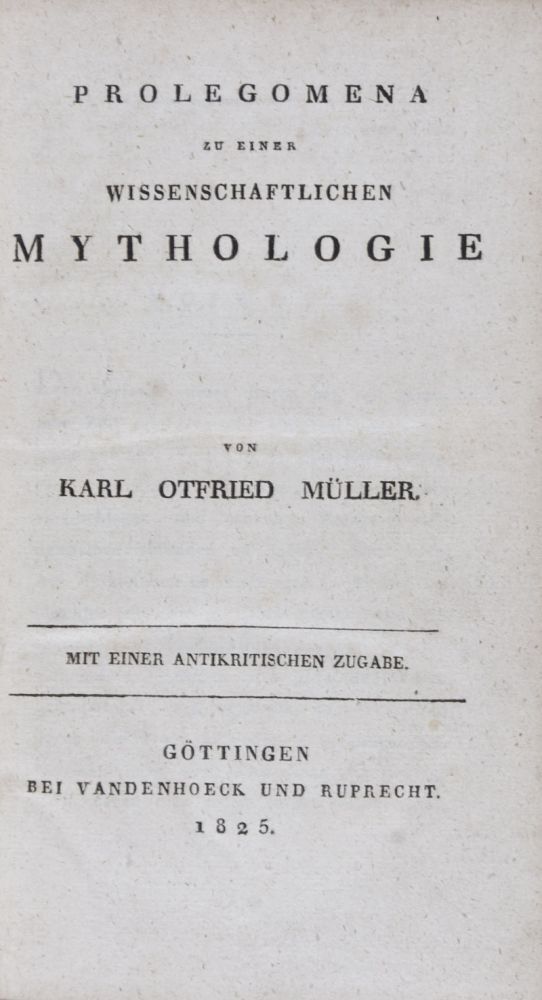 Prolegomena zu einer wissenschaftlichen Mythologie