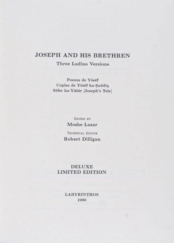 Joseph and his Brethren. Three Ladino Versions