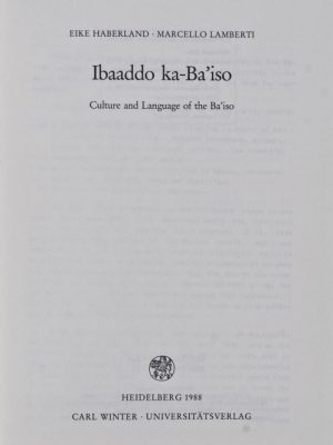 27270 Ibaaddo ka-Ba'iso: Culture and Language of the Ba'iso