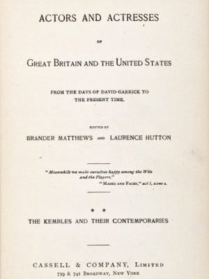 30000 Actors and Actresses of Great Britain and the United States from the Days of David Garrick to the Present Day. Vol. II: The Kembles and their Contemporaries
