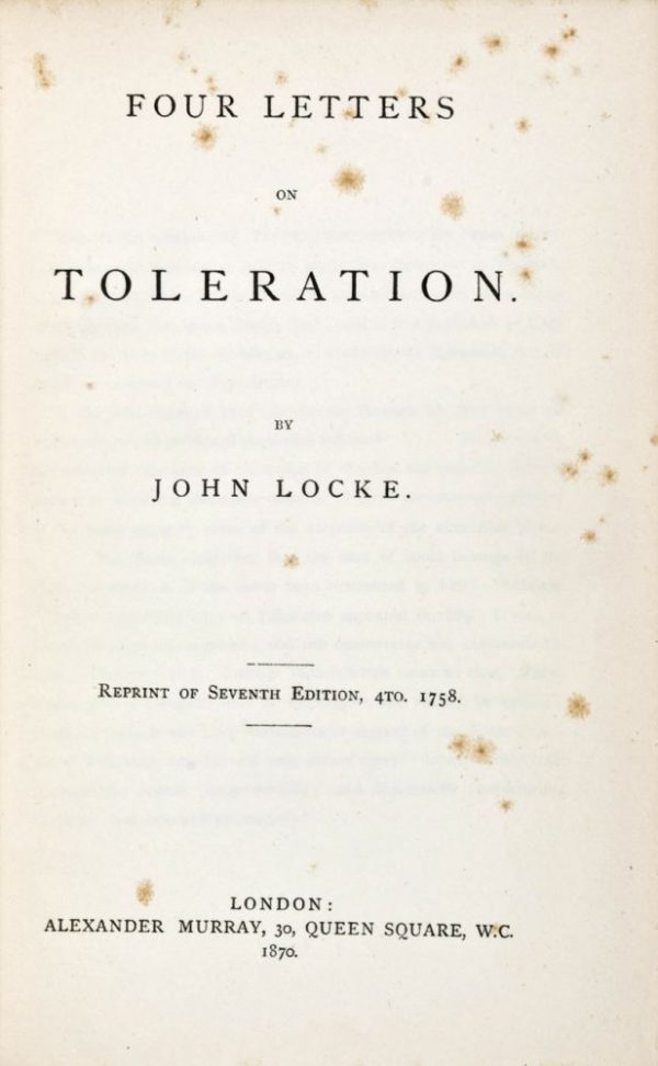 Four Letters on Toleration