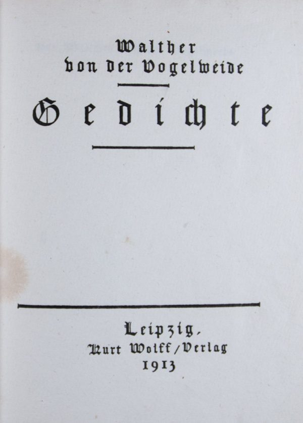 Gedichte By Vogelweide, Walther von der Gedichte